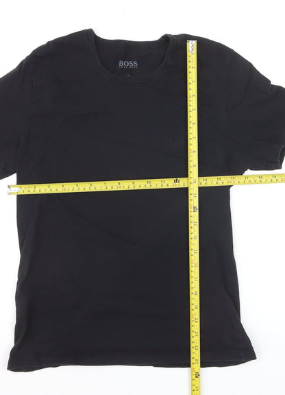 Hugo Boss Men's Black Cotton Crew Neck Short Sleeve T-Shirt M