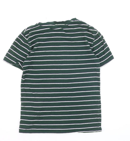 Ralph Lauren Men's Green Striped Classic Fit Cotton T-Shirt Size S