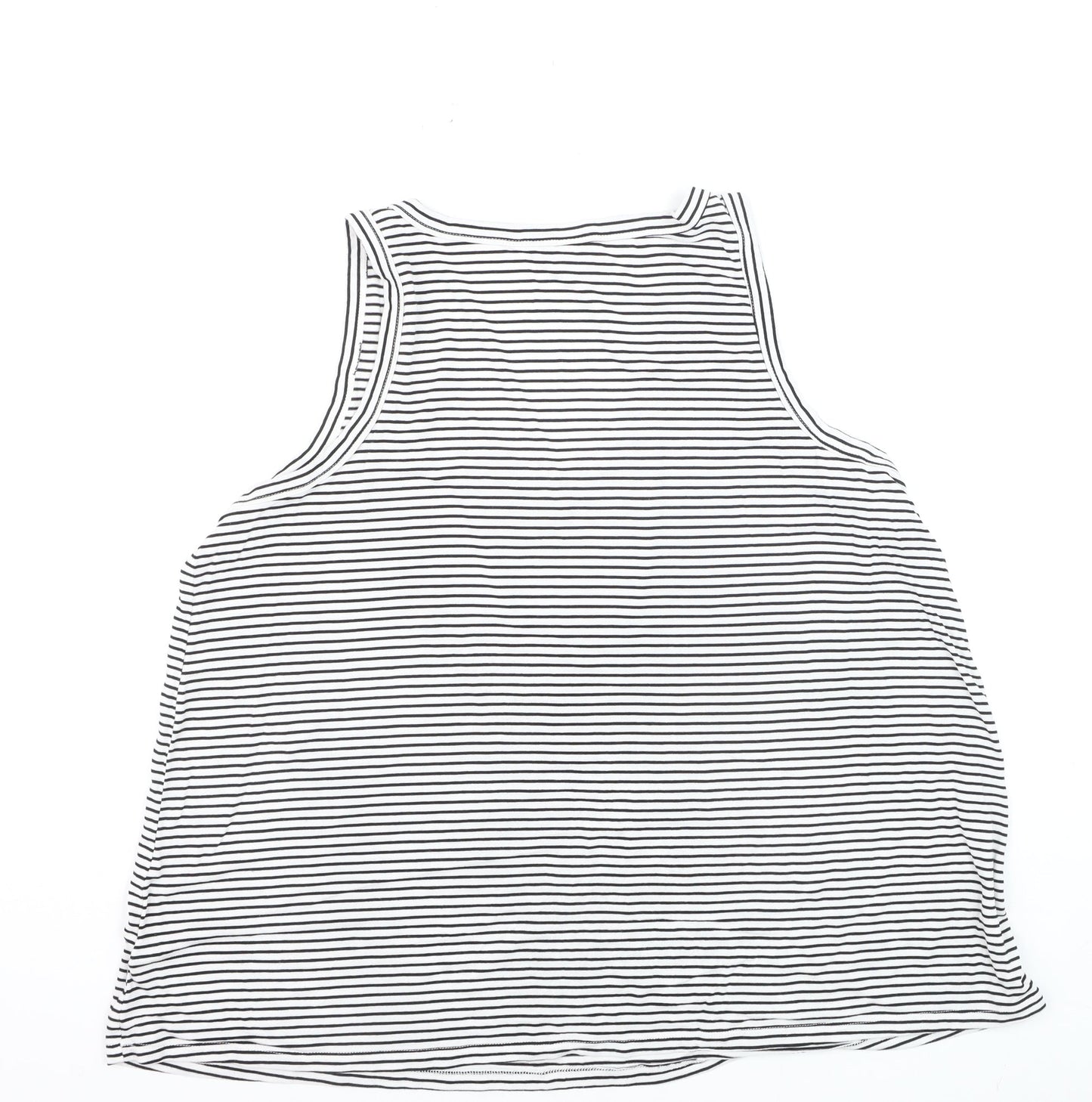 Old Navy Women's Black Striped V-Neck Luxe Tank Top XL