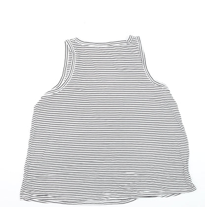 Old Navy Women's Black Striped V-Neck Luxe Tank Top XL