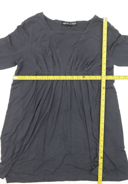 Amanda & Angel Women's Black Size 12 Long Sleeve Tunic Blouse