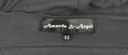 Amanda & Angel Women's Black Size 12 Long Sleeve Tunic Blouse