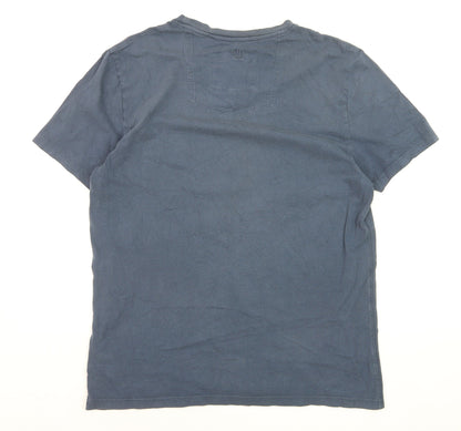 Fat Face Men's Blue Cotton Crew Neck Short Sleeve T-Shirt M