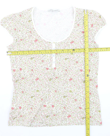 Laura Ashley Women’s Multicoloured Floral Cotton Jersey T-Shirt UK 12