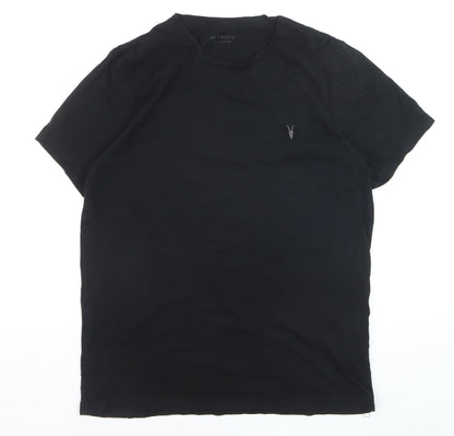 AllSaints Men's Black Cotton Crew Neck Logo T-Shirt Size L