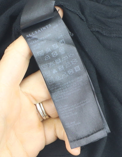 AllSaints Men's Black Cotton Crew Neck Logo T-Shirt Size L