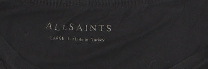 AllSaints Men's Black Cotton Crew Neck Logo T-Shirt Size L