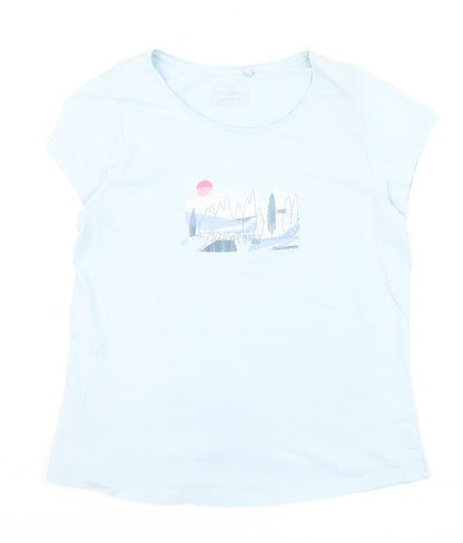 Craghoppers Women Blue Cotton Short Sleeve Graphic T-Shirt Size 14