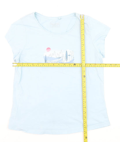 Craghoppers Women Blue Cotton Short Sleeve Graphic T-Shirt Size 14