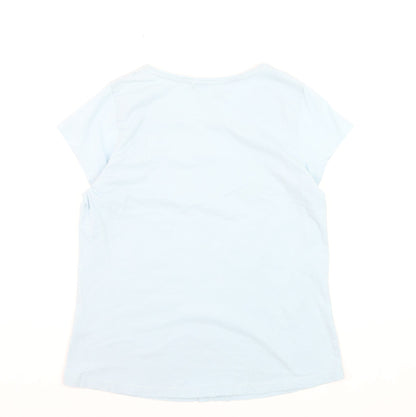 Craghoppers Women Blue Cotton Short Sleeve Graphic T-Shirt Size 14