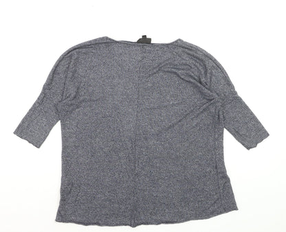 Topshop Women’s Blue Jersey 3/4 Sleeve Relaxed T-Shirt Size 6