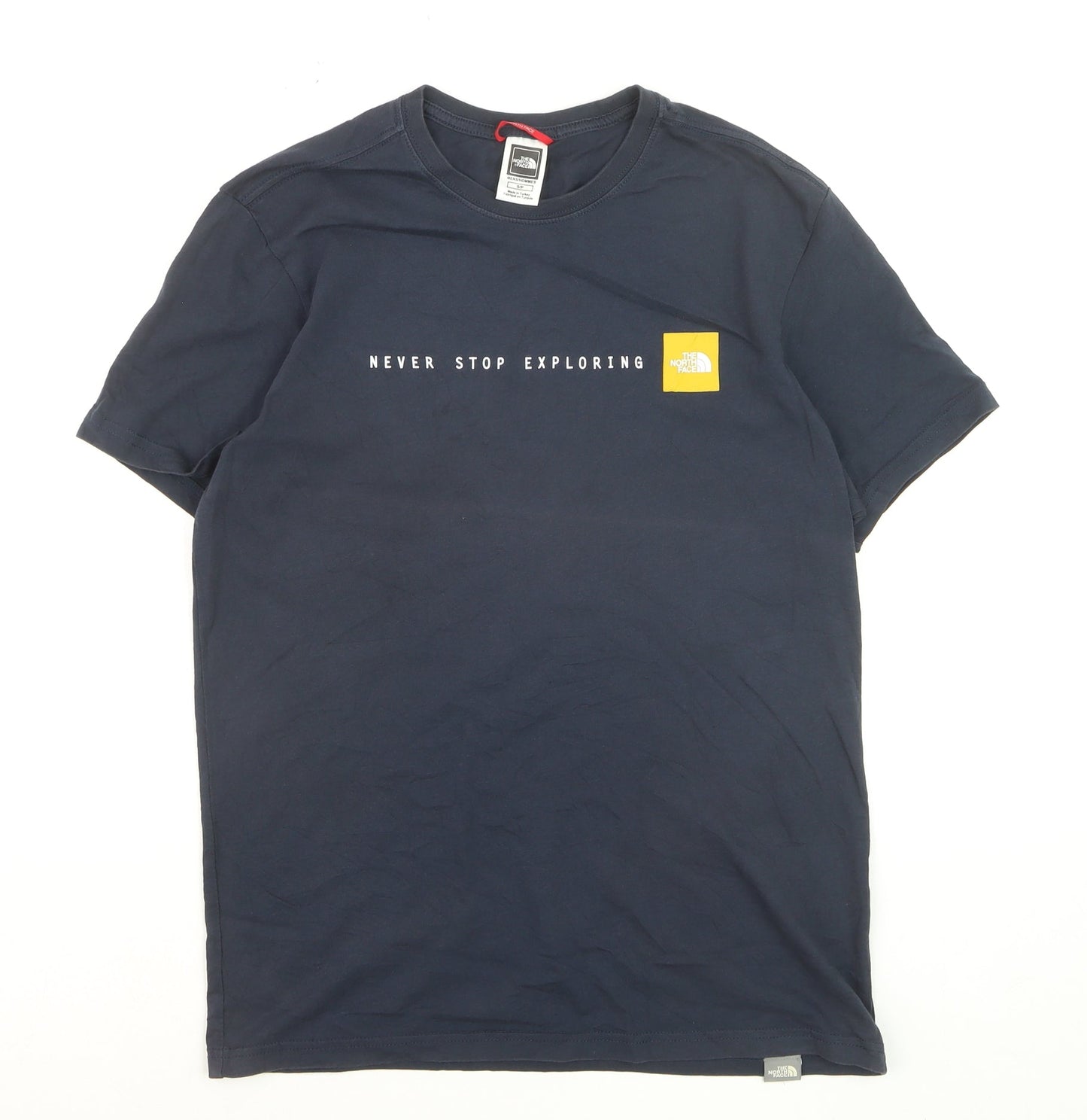 The North Face Men's Blue Small Graphic Cotton T-Shirt