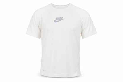 Nike Dri-Fit Men's White RUN Graphic Athletic T-Shirt Size M