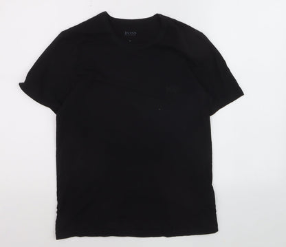 Hugo Boss Men's Black Regular Fit Cotton Crew Neck T-Shirt M
