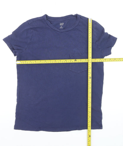 GAP Men's Blue Cotton Crew Neck Short Sleeve T-Shirt XS