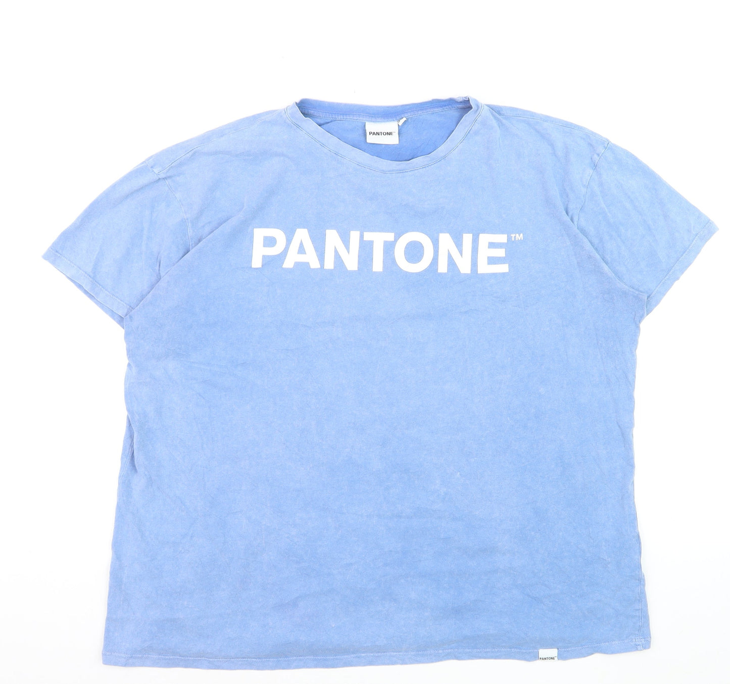 Pantone Womens Blue Basic Cotton Crew Neck T-Shirt Size 16