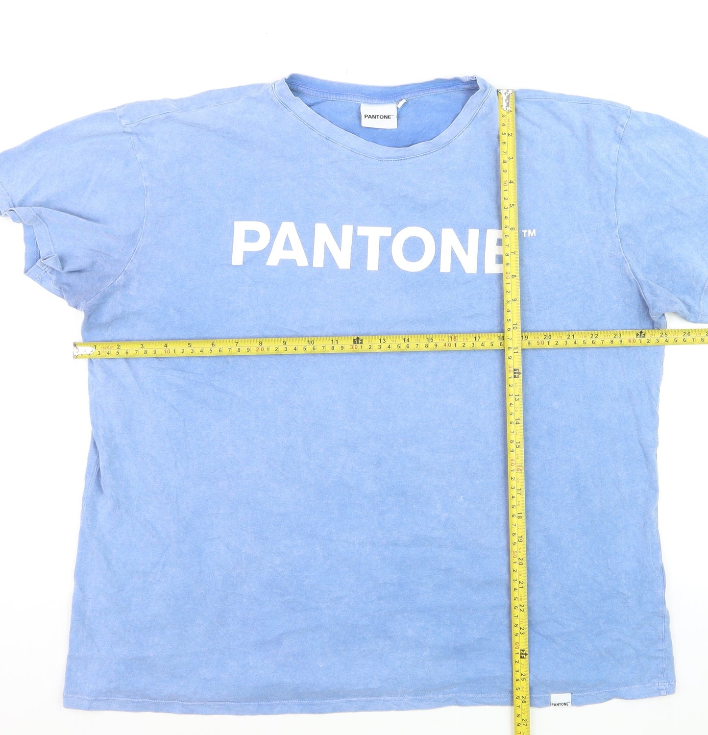 Pantone Womens Blue Basic Cotton Crew Neck T-Shirt Size 16