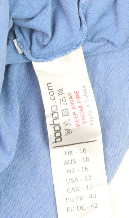 Pantone Womens Blue Basic Cotton Crew Neck T-Shirt Size 16