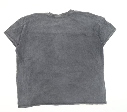 Disney Women’s Grey Ohana Stitch Graphic T-Shirt XL Cotton Casual