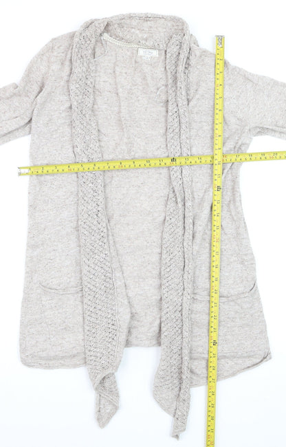Fat Face Women’s Beige Open Knit Long Sleeve Cardigan Size 10