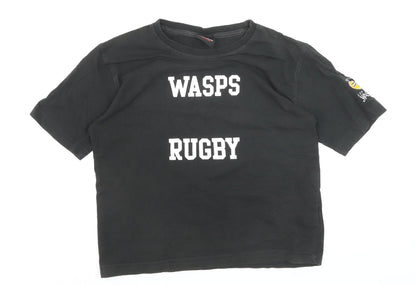 Canterbury Boys Black Wasps Rugby T-Shirt 6 Years Cotton Short Sleeve Top