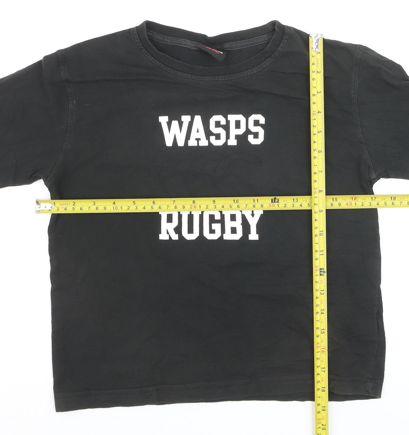 Canterbury Boys Black Wasps Rugby T-Shirt 6 Years Cotton Short Sleeve Top