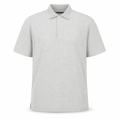 John Curtis Men’s Grey Check Polo Shirt Size M Classic Fit