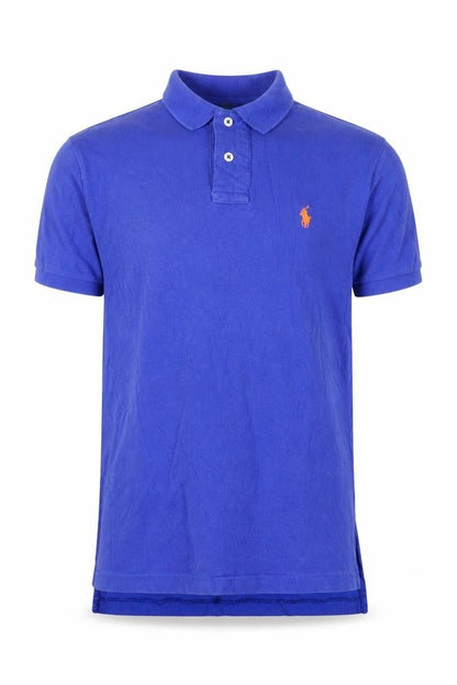 Ralph Lauren Men's Blue Custom Fit Cotton Short Sleeve Polo Shirt S