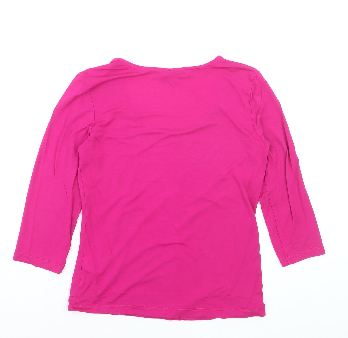 Hobbs Women’s Pink Jersey 3/4 Sleeve Scoop Neck T-Shirt Size S