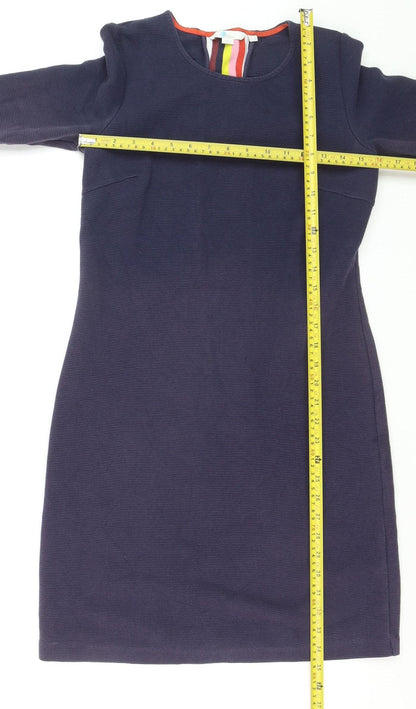 Boden Women’s Blue Shift Dress Size 8 Half Sleeve Stretch Cotton