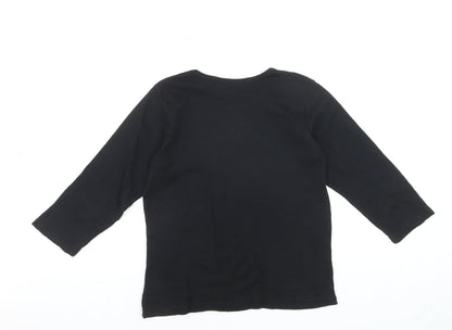 Artscapes Womens Black Paris Embroidered Cotton T-Shirt M