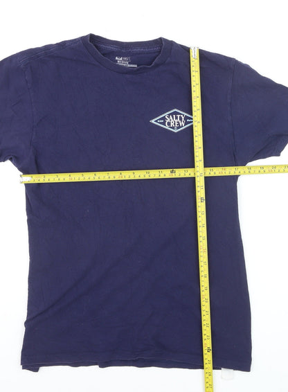 Salty Crew Men's Navy Blue Cotton Short Sleeve Graphic T-Shirt Medium