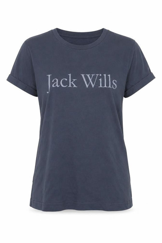 Jack Wills Women's Blue Cotton Crew Neck T-Shirt UK 6