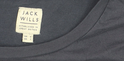 Jack Wills Women's Blue Cotton Crew Neck T-Shirt UK 6