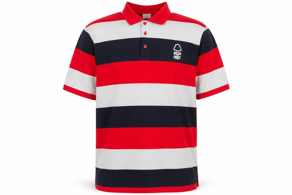 Forest Men's Red Black Grey Striped 3XL Polo Shirt