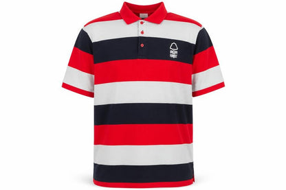 Forest Men's Red Black Grey Striped 3XL Polo Shirt