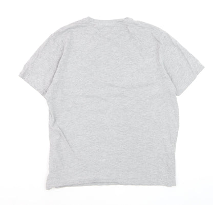 Original Penguin Grey Graphic Cotton T-Shirt Men's Large