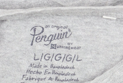 Original Penguin Grey Graphic Cotton T-Shirt Men's Large