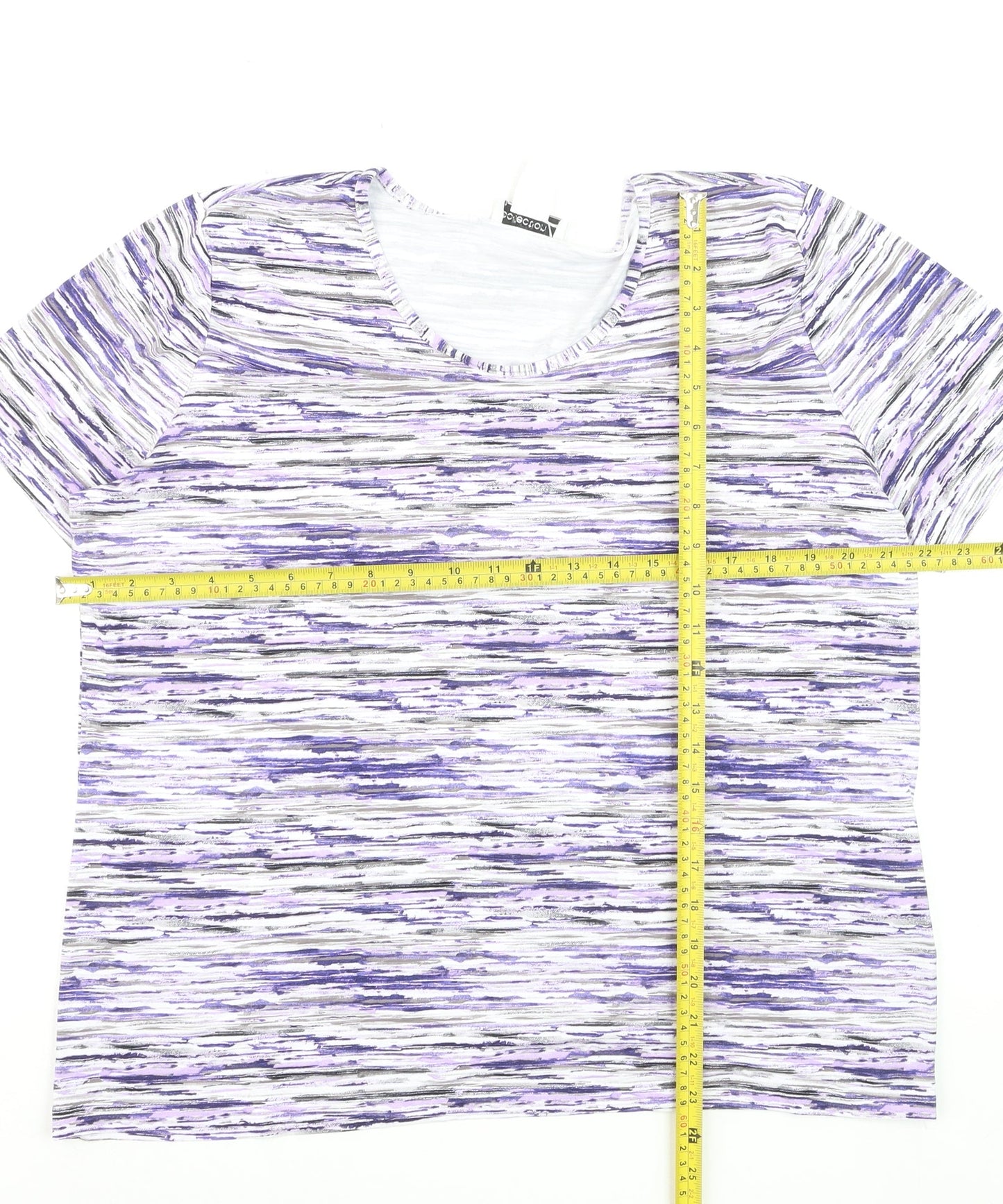Collection L Women’s Multicoloured Stripe T-Shirt Size 20 Viscose Blend