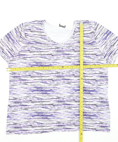 Collection L Women’s Multicoloured Stripe T-Shirt Size 20 Viscose Blend