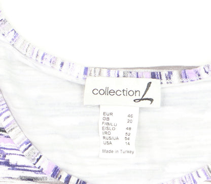 Collection L Women’s Multicoloured Stripe T-Shirt Size 20 Viscose Blend