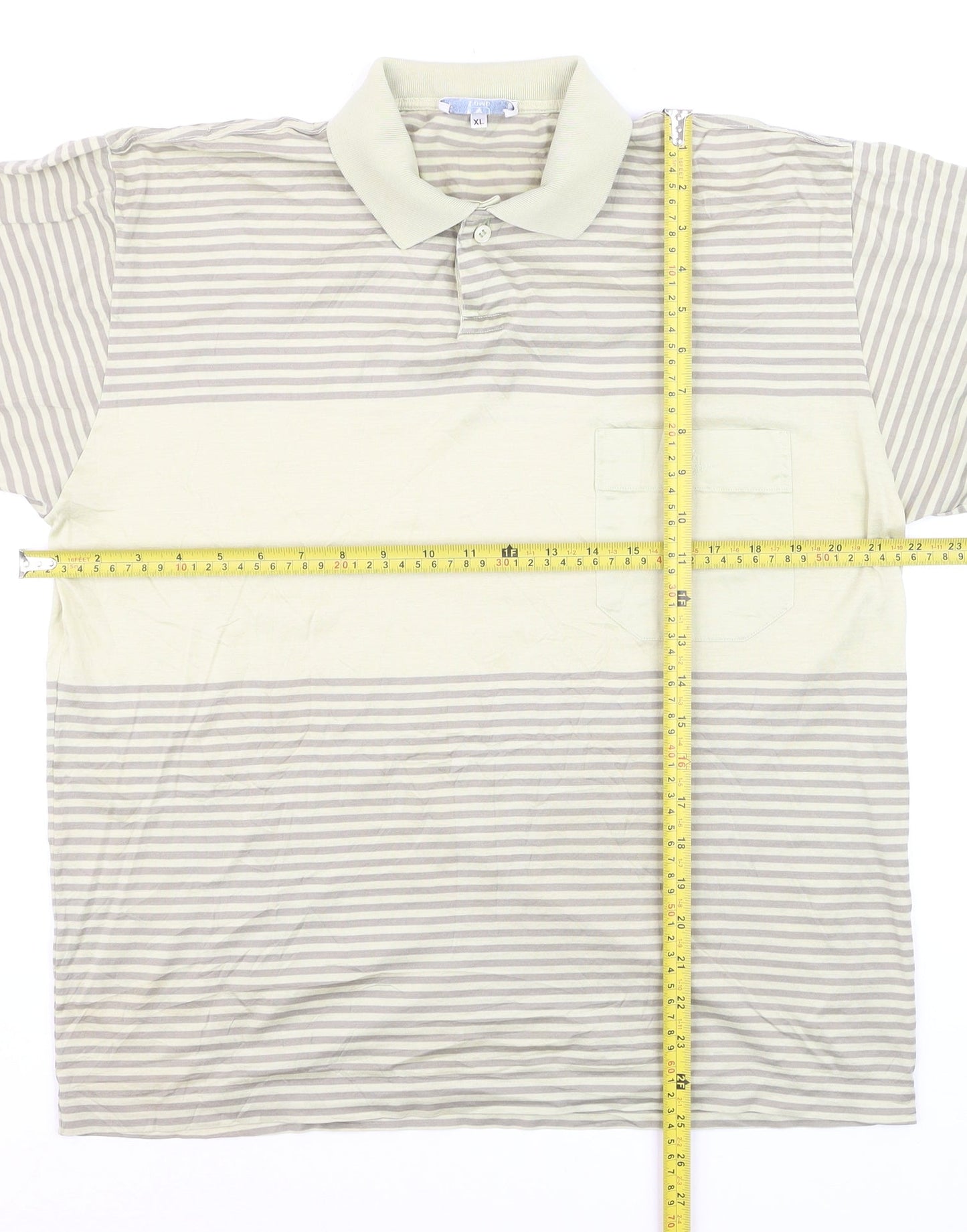 Valentino Uomo Men's Beige Striped Polo Shirt XL Regular Fit