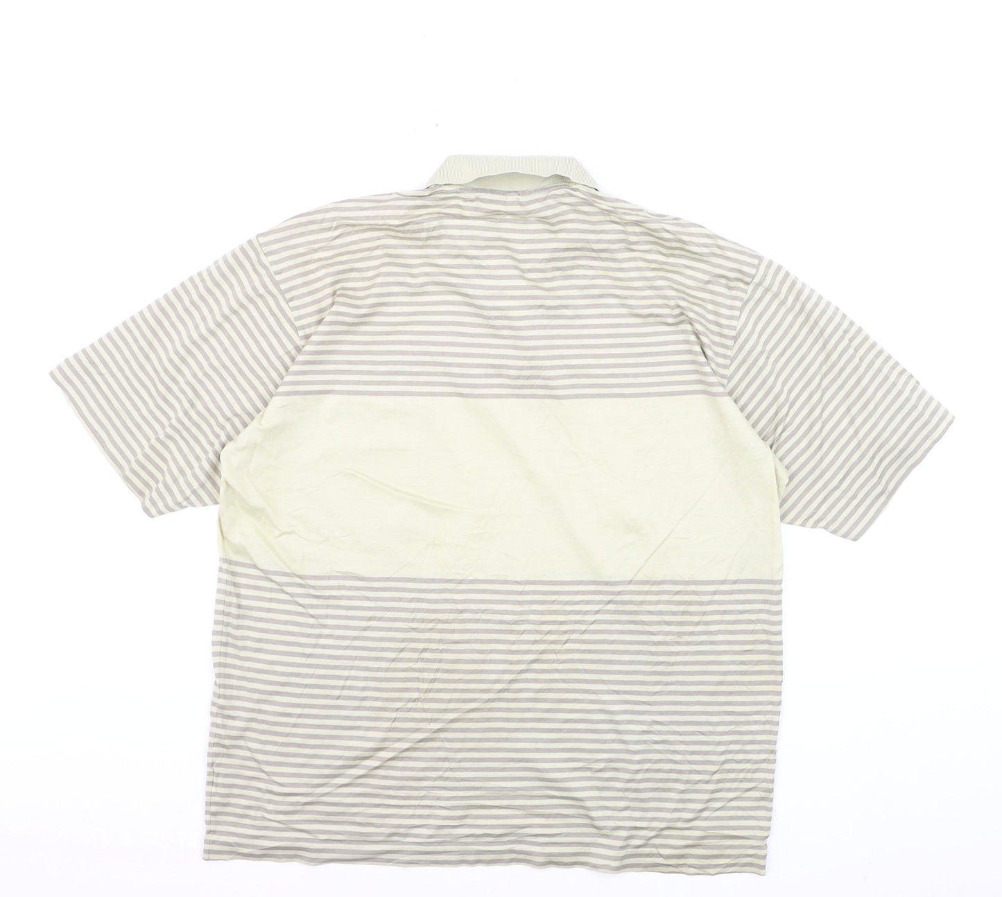 Valentino Uomo Men's Beige Striped Polo Shirt XL Regular Fit