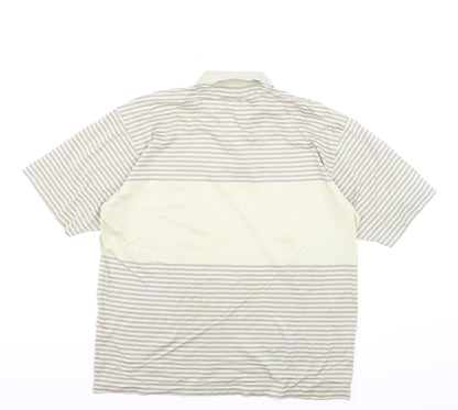 Valentino Uomo Men's Beige Striped Polo Shirt XL Regular Fit