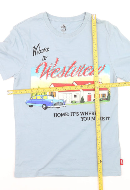 Disney Marvel Westview Blue Men's T-Shirt Size XS Cotton Graphic