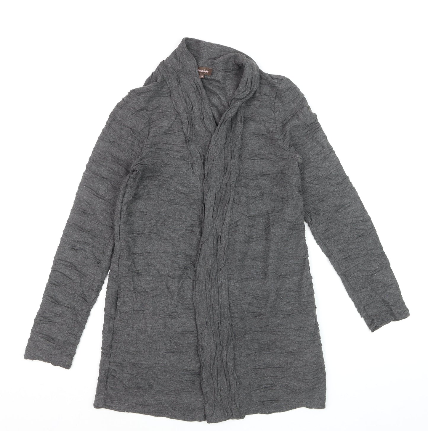Phase Eight Women Grey Long Sleeve Cardigan Size 10 Lightweight Knit