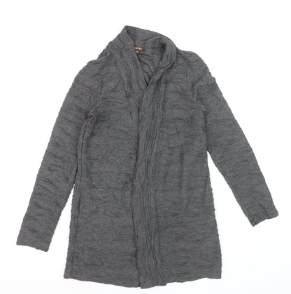Phase Eight Women Grey Long Sleeve Cardigan Size 10 Lightweight Knit