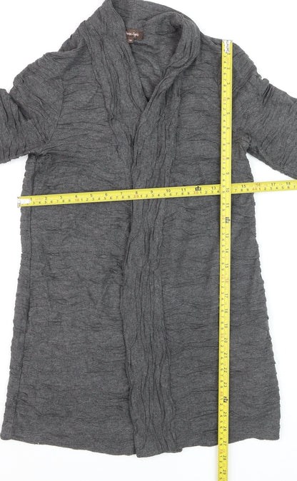 Phase Eight Women Grey Long Sleeve Cardigan Size 10 Lightweight Knit
