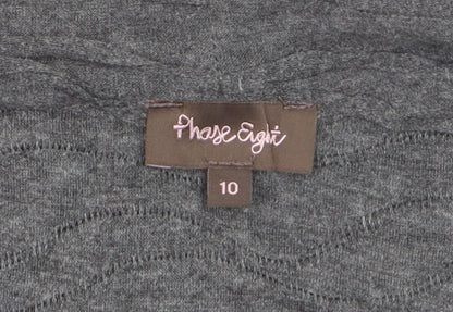 Phase Eight Women Grey Long Sleeve Cardigan Size 10 Lightweight Knit