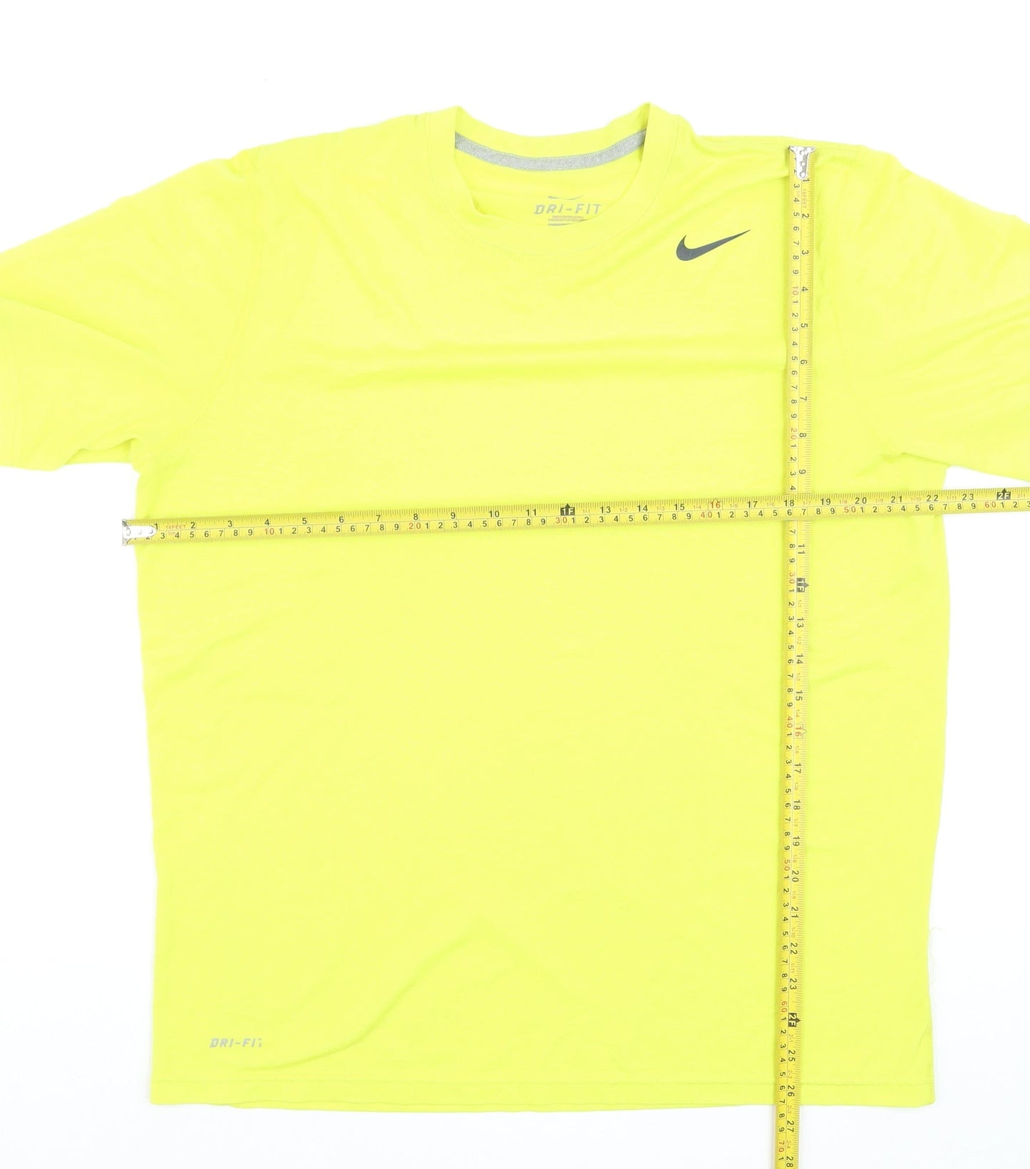 Nike Men's Yellow Dri-FIT Short Sleeve Sports T-Shirt L